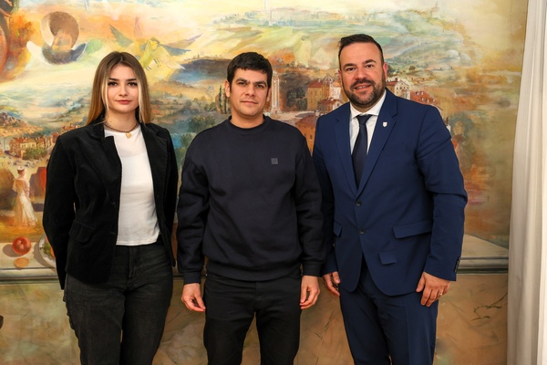 Novi predsjednik i potpredsjednica Studentskog zbora na prijemu kod gradonačelnika Filipa Zoričića