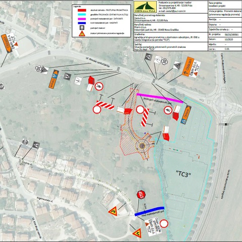 Privremena regulacija prometa za potrebe izgradnje pristupne prometnice prema TC3 u izgradnji
