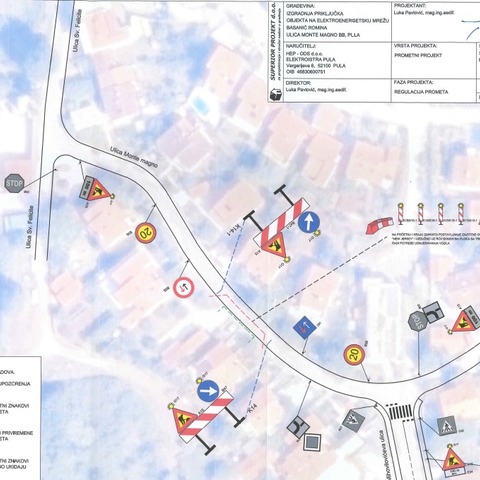 Privremena regulacija prometa na dijelu Ulice Monte Magno