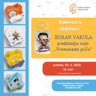 Subotom u knjižnici: Zoran Vakula predstavlja "Vremenaste priče"